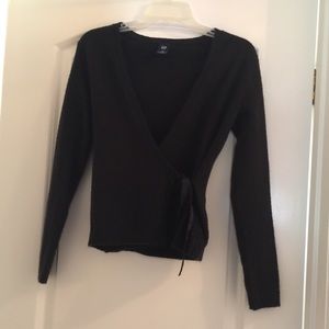Black wrap sweater