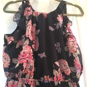 Blue floral print maxi dress