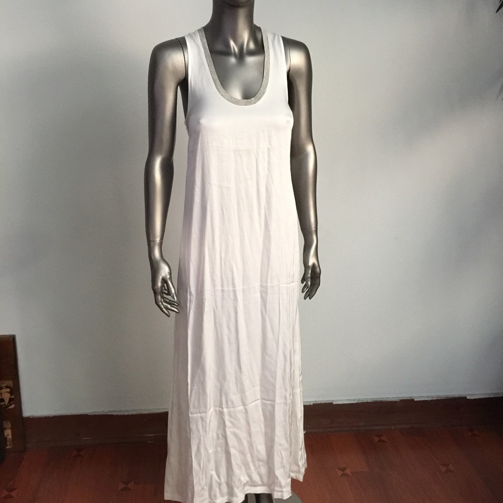 JAMES PERSE Ringer Maxi Racerback Dress White 1
