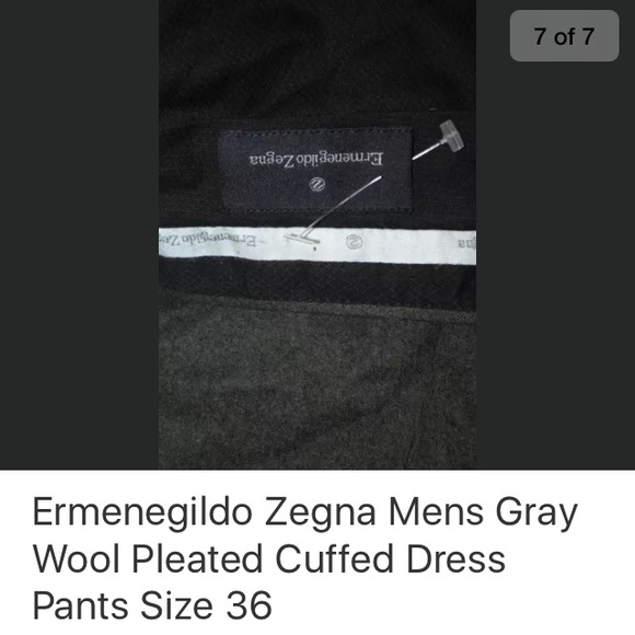 2x π HPπ ERMENEGILDO ZEGNA GRAY WOOL SZ36 - Picture 4 of 8