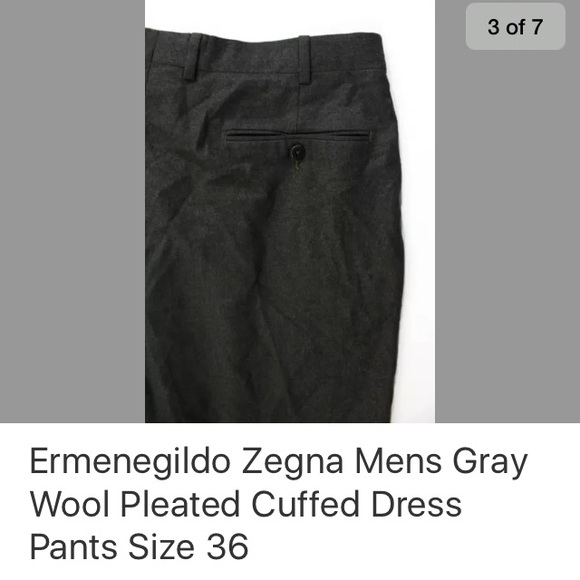 2x π HPπ ERMENEGILDO ZEGNA GRAY WOOL SZ36 - Picture 8 of 8