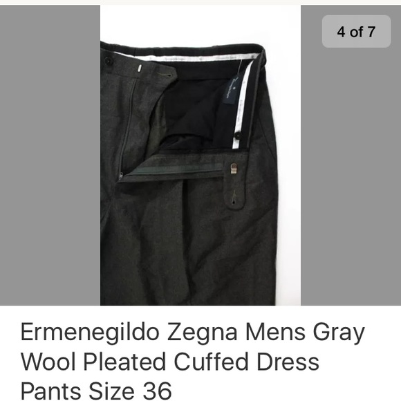 2x π HPπ ERMENEGILDO ZEGNA GRAY WOOL SZ36 - Picture 6 of 8