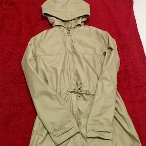 Lands End Rain Coat Beige EUC