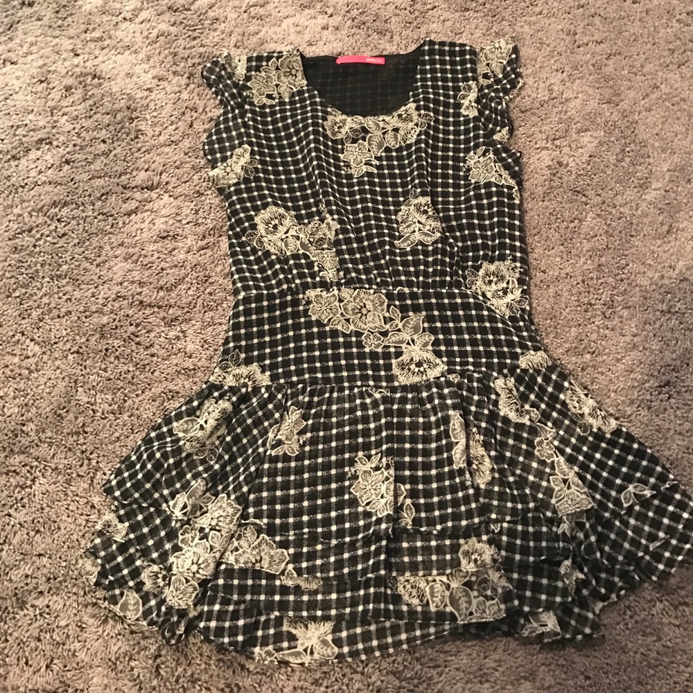 Plaid and floral dress