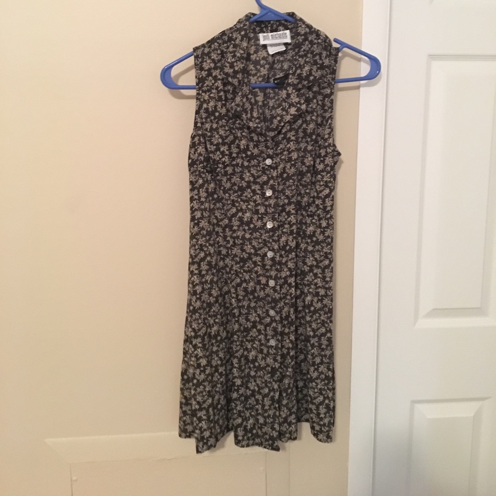 Vintage black dress with flowers