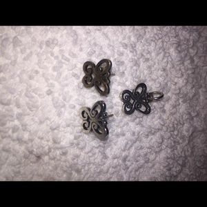 James Avery Butterfly Charm and Earrings set