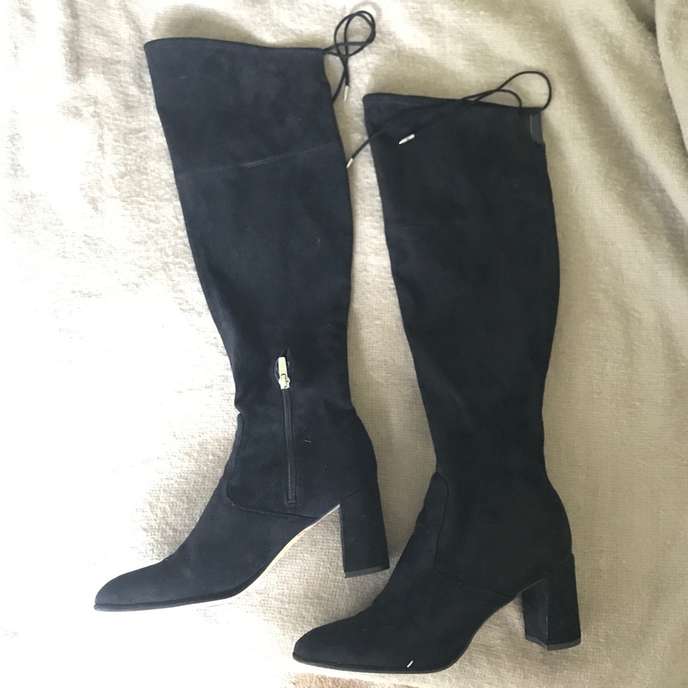 Suede knee high boots