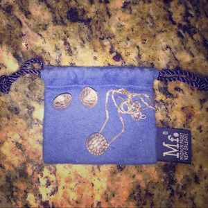 Mignon Faget Turtle Shell Earrings & 16' Necklace!