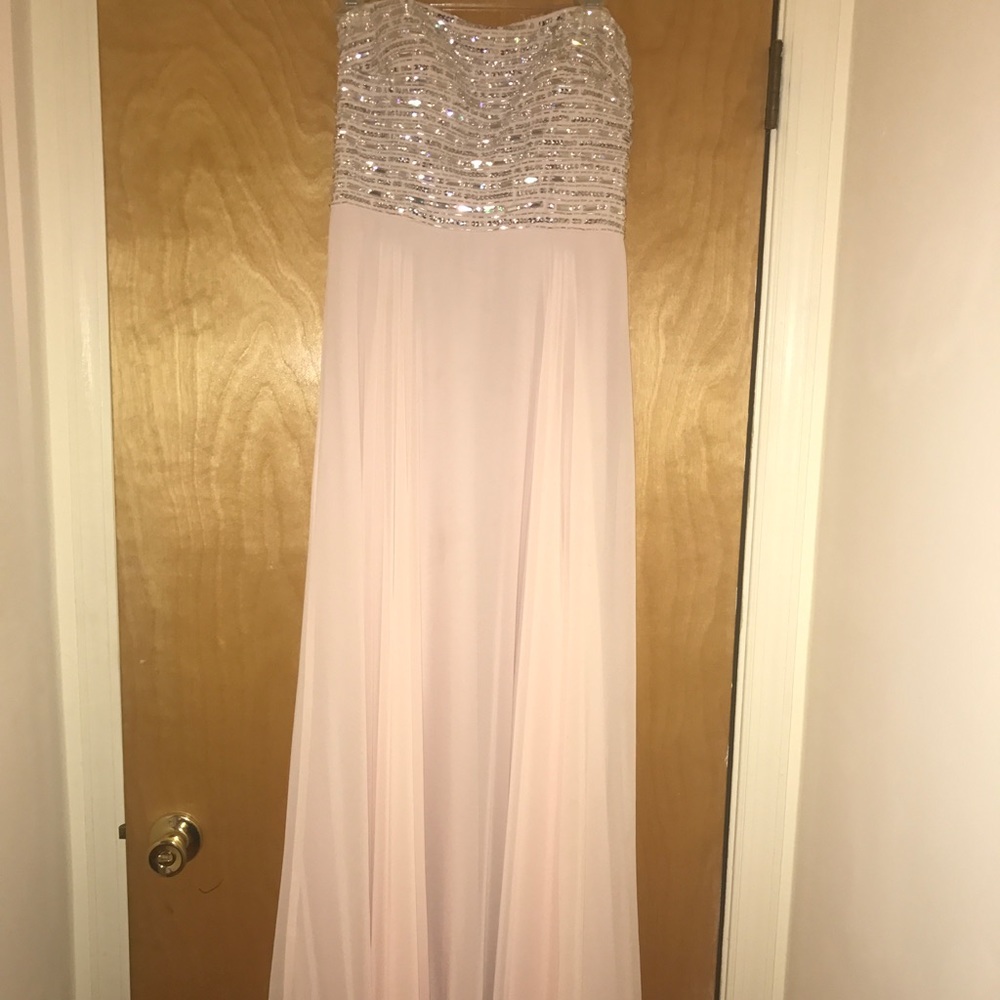 Pink with Silver Prom Dress