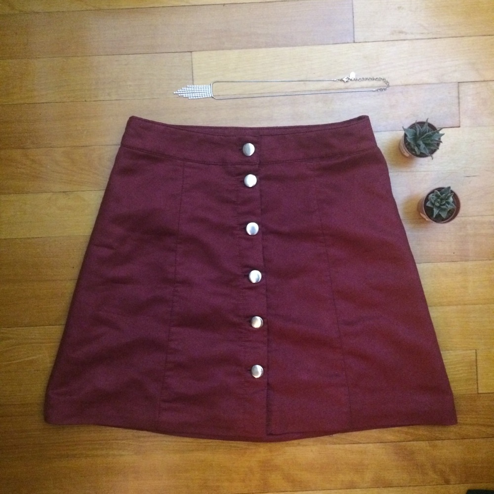 H&M | Faux Suede Button-Up Skirt