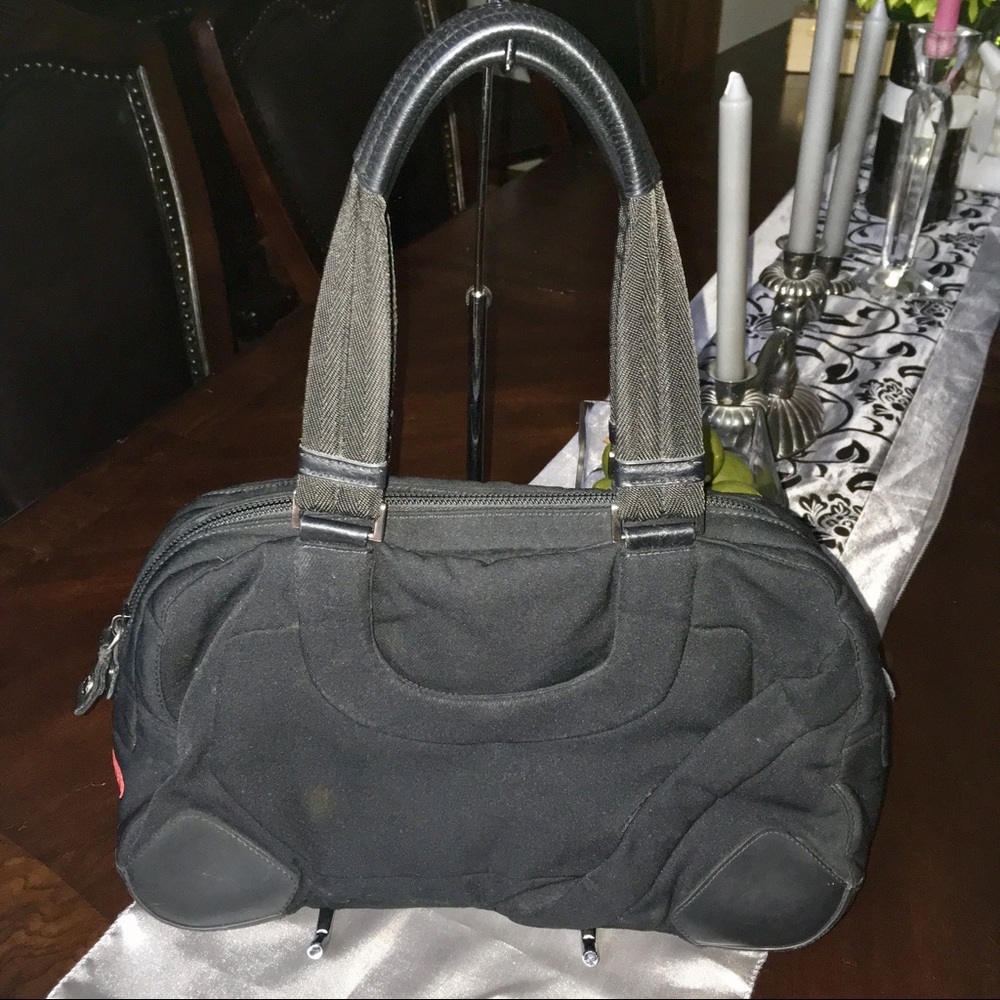 SOLD PRADA Black Red Stripe Shoulder Bag Purse