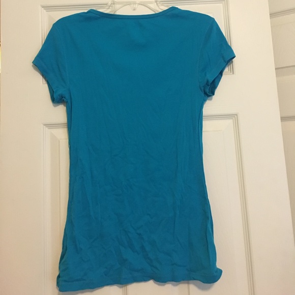 Old Navy Turquoise Short Sleeved Button Top - Picture 4 of 4
