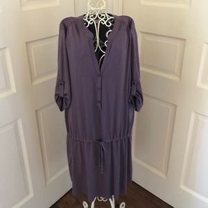 Three Dot Purple Drop Waist Dress. Size Large.