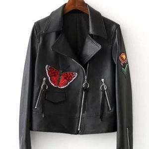 Beautiful Patched Faux Leather Jacket! Medium