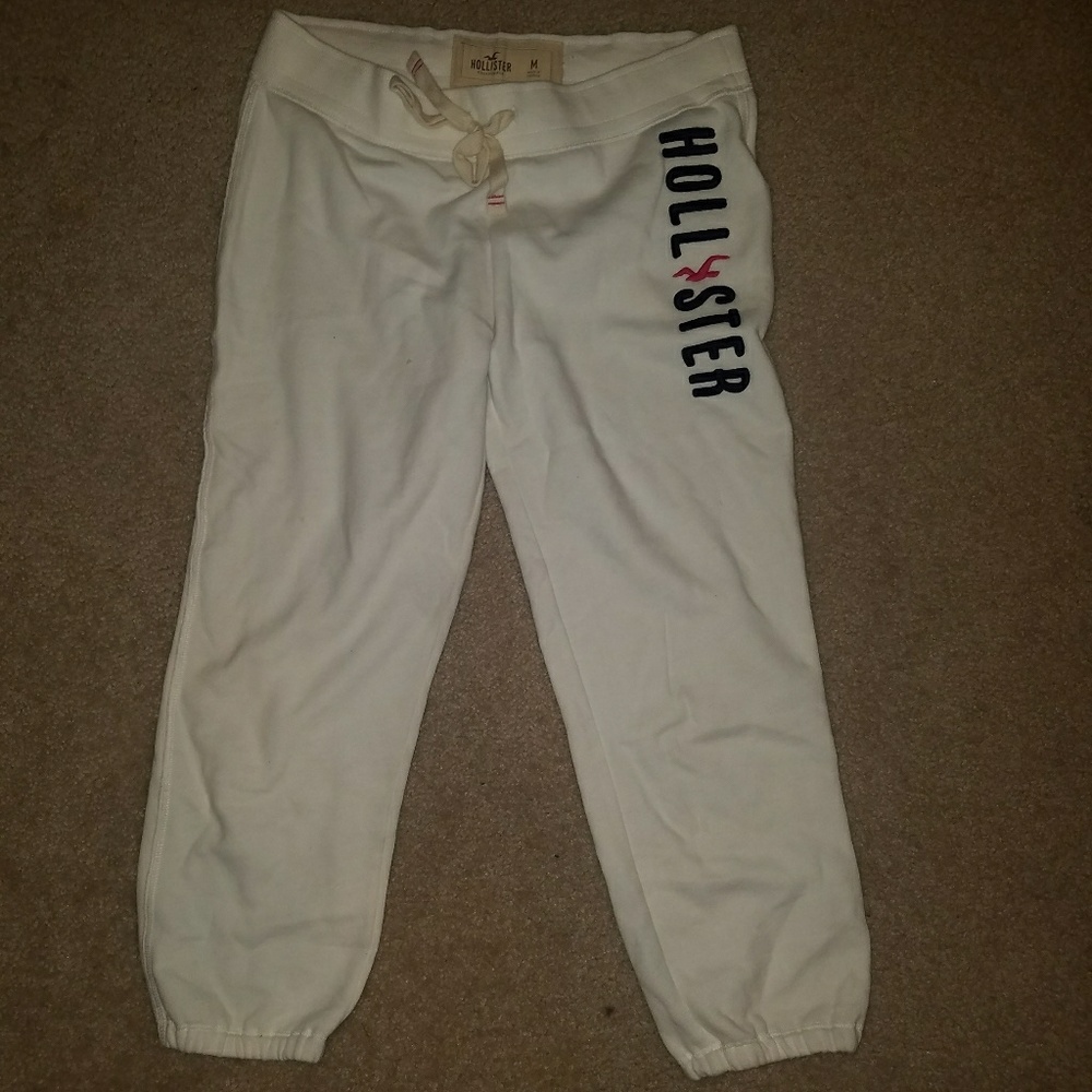 Hollister sweatpants off white M medium cropped