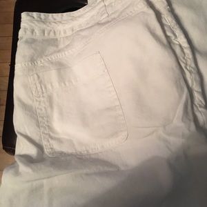 Lands end white wide leg linen pant