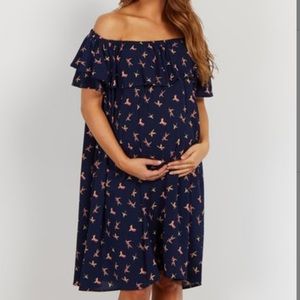 New Maternity PinkBlush off shoulder dress