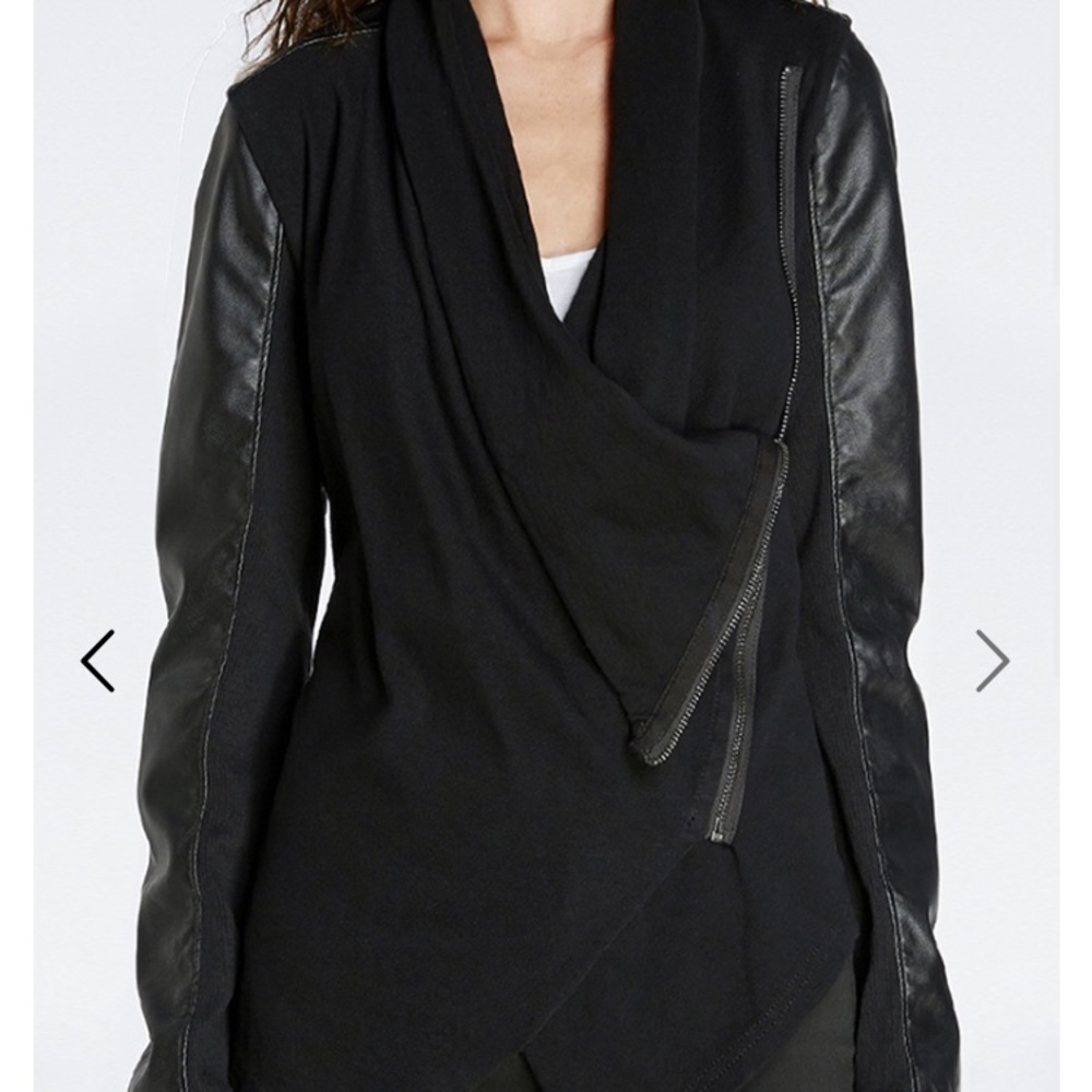 Blank NYC vegan leather waterfall jacket