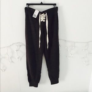 Lace up sweatpants