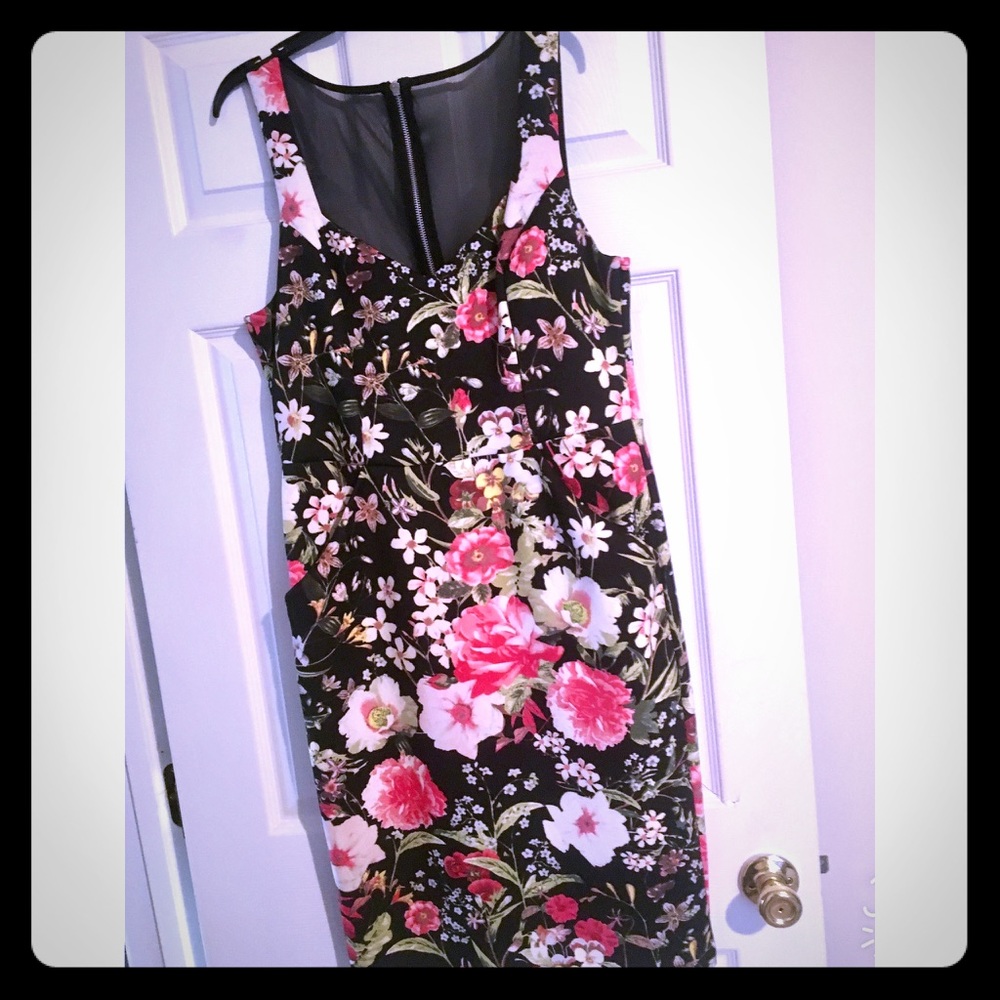 Bisou Bisou® Sleeveless Floral Illusion Dress sz14