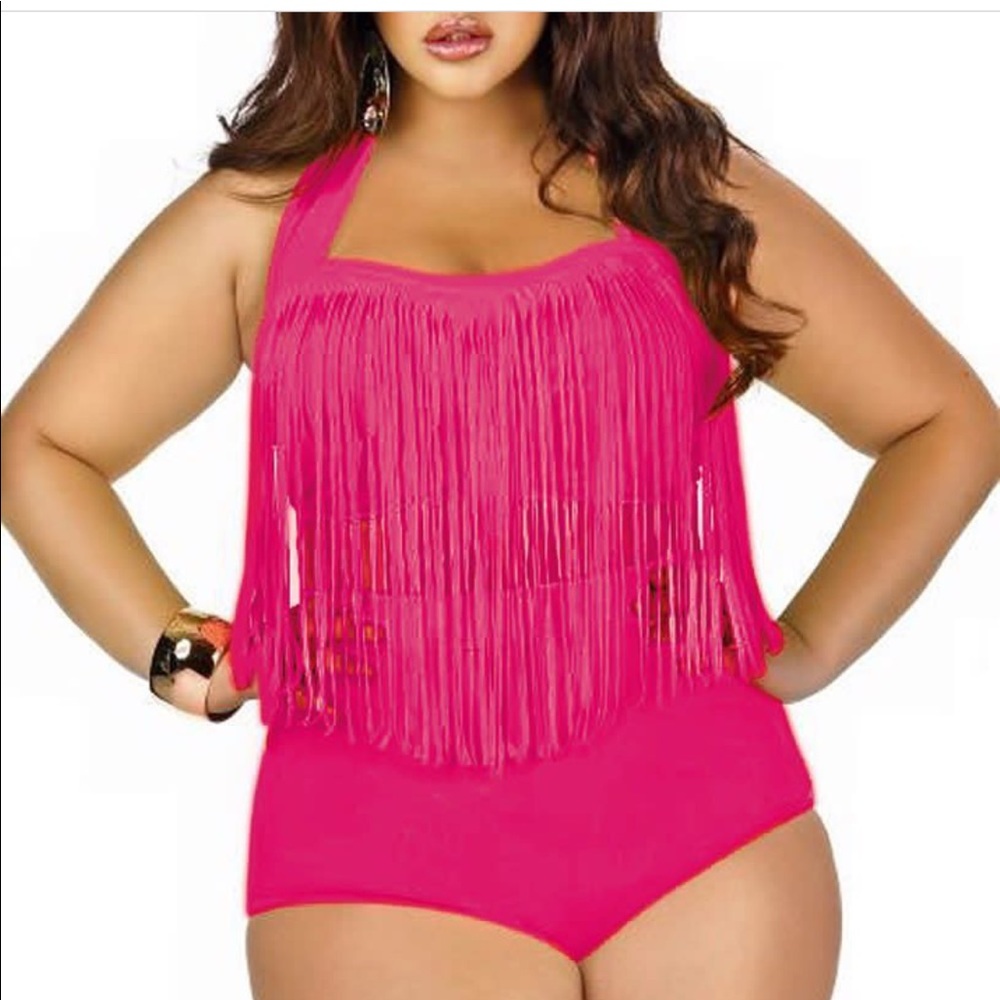 Pink Fringe Highwaisted Bikini/Black Friday Sale