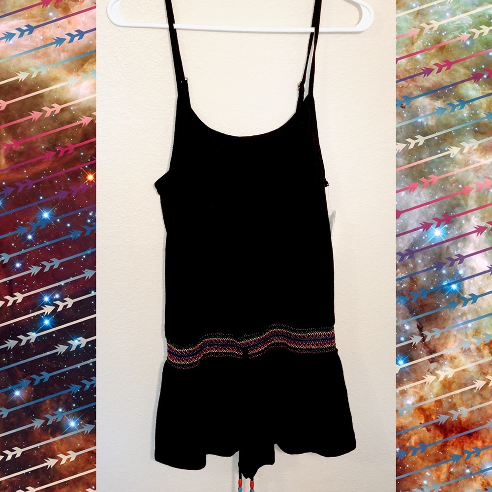 NWT Lucky Brand swimwear Love Fiesta romper Black - Picture 2 of 8