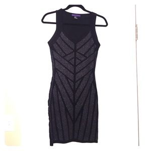 Black and silver cocktail dress