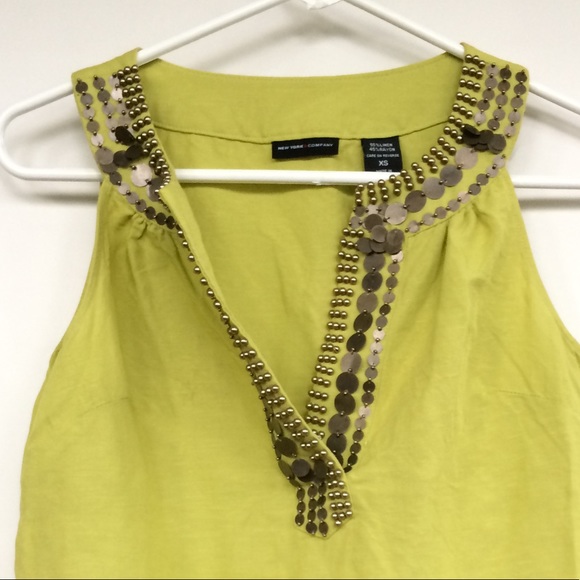 Embellished green tunic dress shirt or coverup - Picture 5 of 7