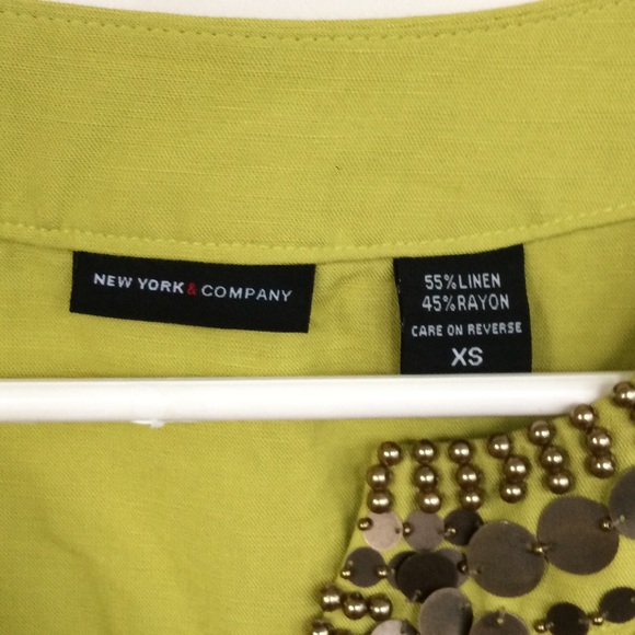 Embellished green tunic dress shirt or coverup - Picture 6 of 7