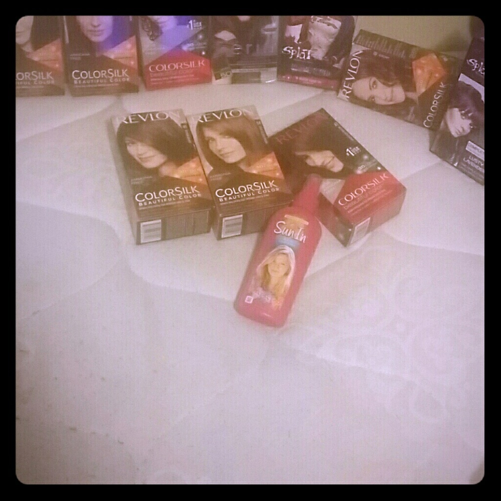 Various hair colors and "Sun In" lightener