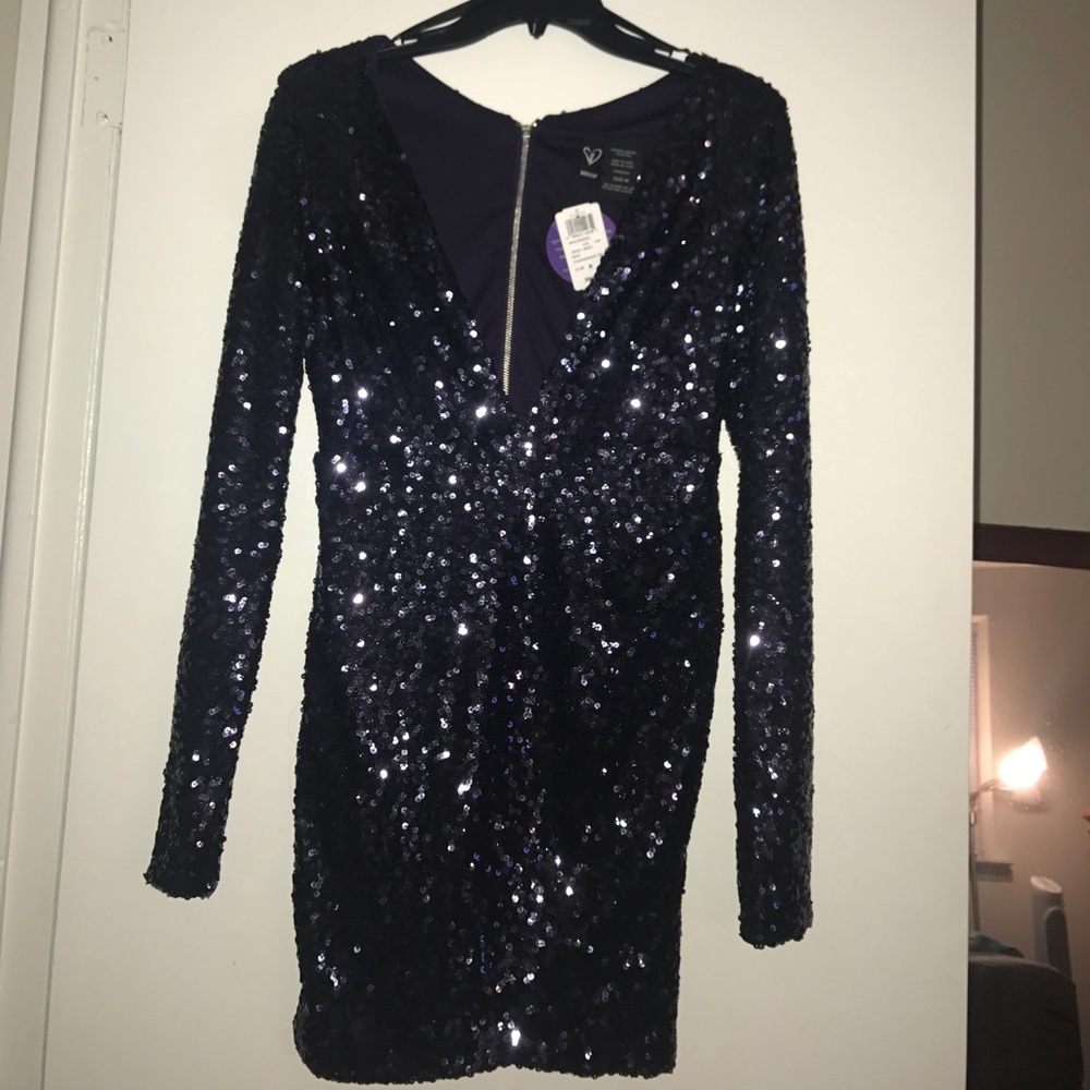 Navy Blue Sequin Dress