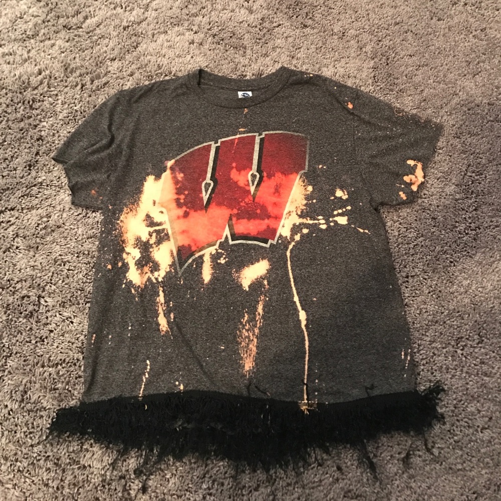 Wisconsin bleached t shirt