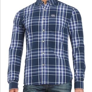 Man super dry button-down plaid longsleeve shirt