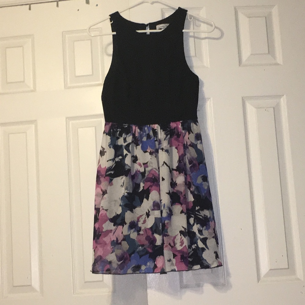 Floral Dress with Black Top
