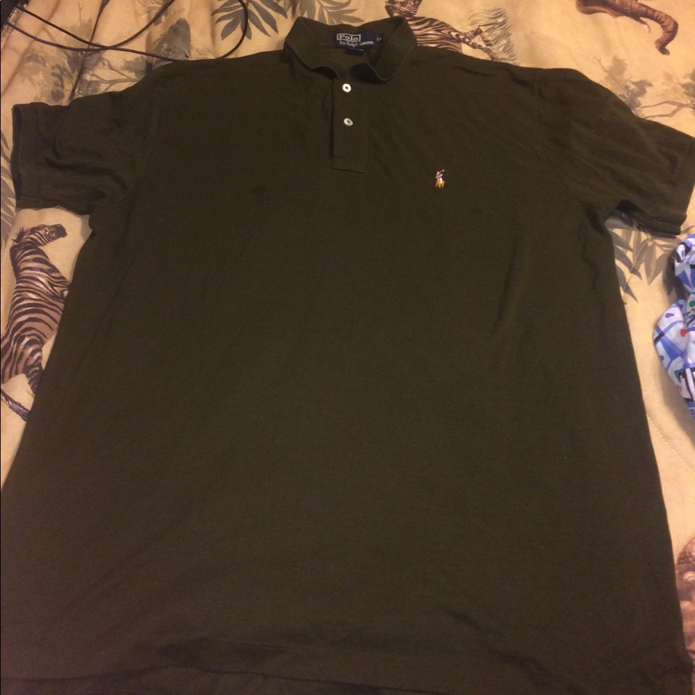 Dark green polo shirt