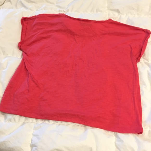 Bight pink cap sleeve shirt with rhinestones Sz XL - Picture 2 of 4