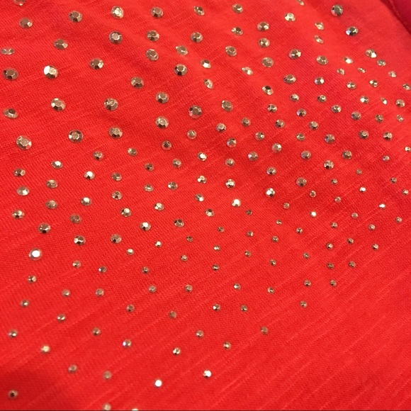 Bight pink cap sleeve shirt with rhinestones Sz XL - Picture 4 of 4