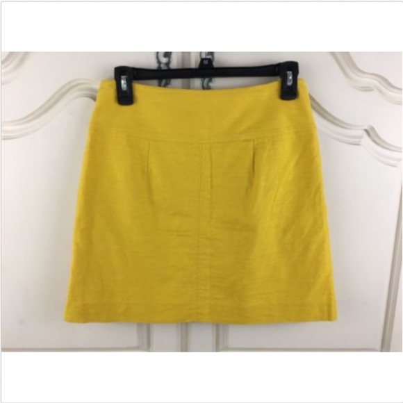 J Crew Mustard Yellow Short Twill Skirt Size 0 - Picture 2 of 5