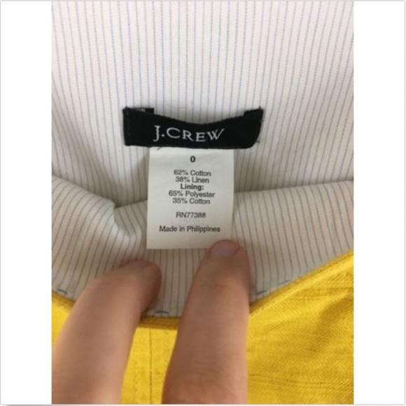 J Crew Mustard Yellow Short Twill Skirt Size 0 - Picture 4 of 5