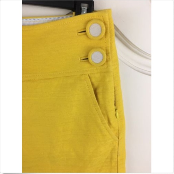 J Crew Mustard Yellow Short Twill Skirt Size 0 - Picture 3 of 5