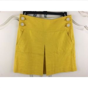 J Crew Mustard Yellow Short Twill Skirt Size 0