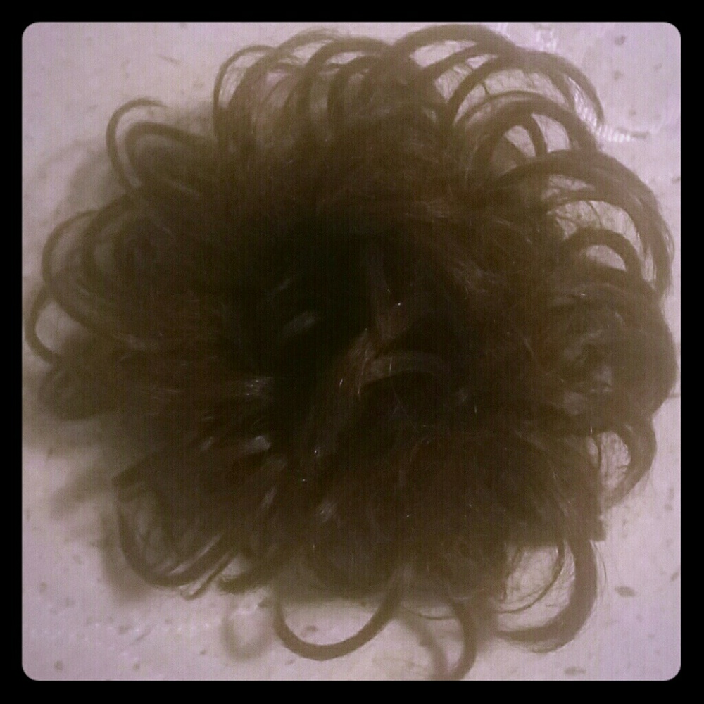 Imitation hair on schrunchie-type-thing