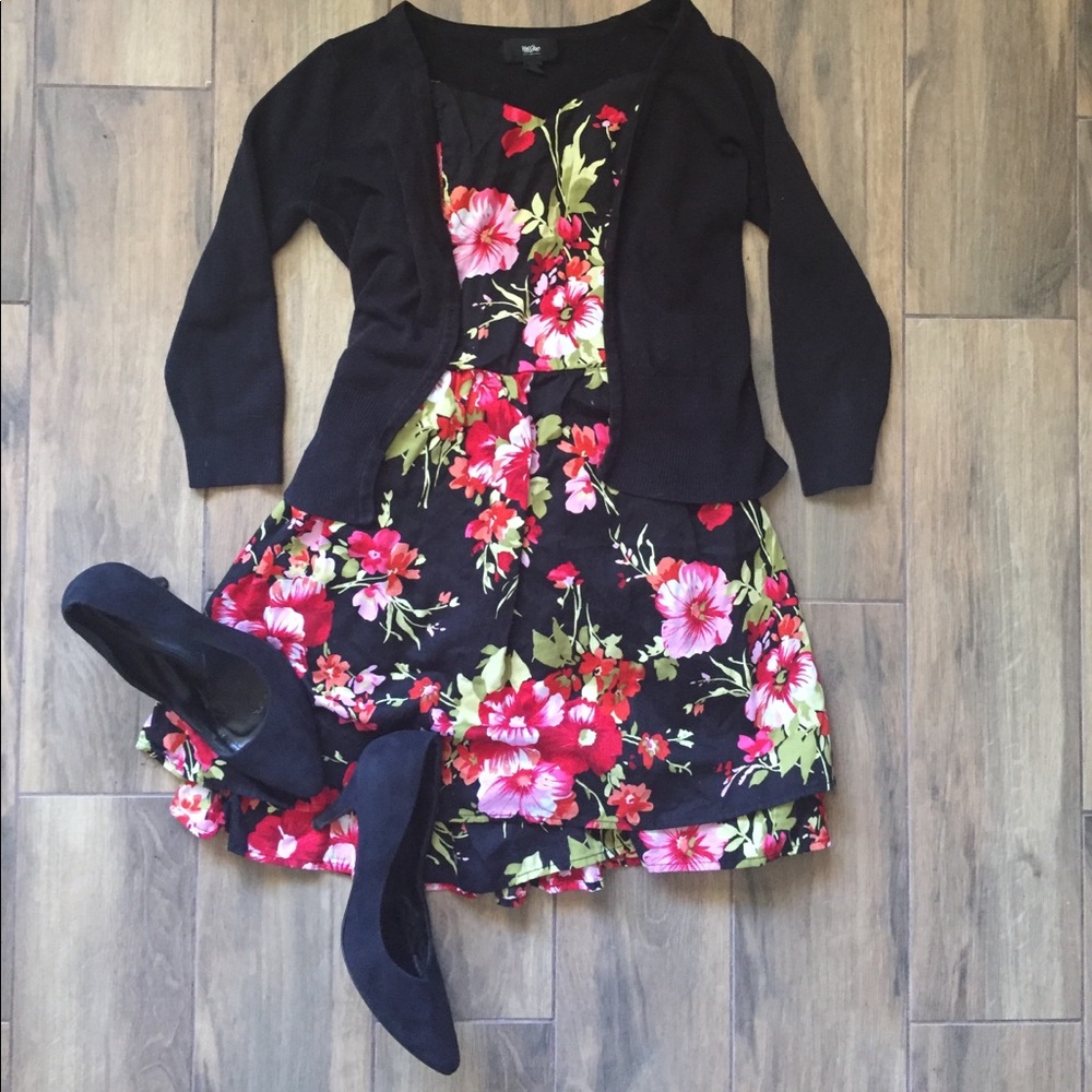 Strapless Floral Dress