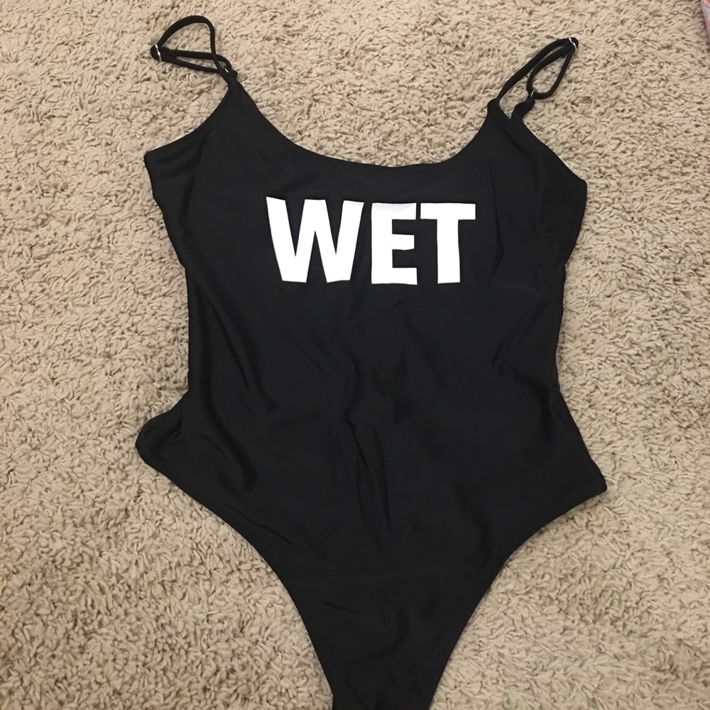 Black "WET" swimsuit!
