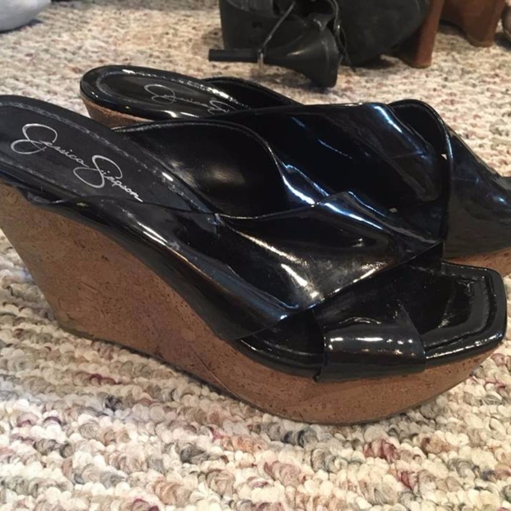 Black Patent Wedges