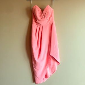Lovers + friends coral pink strapless dress