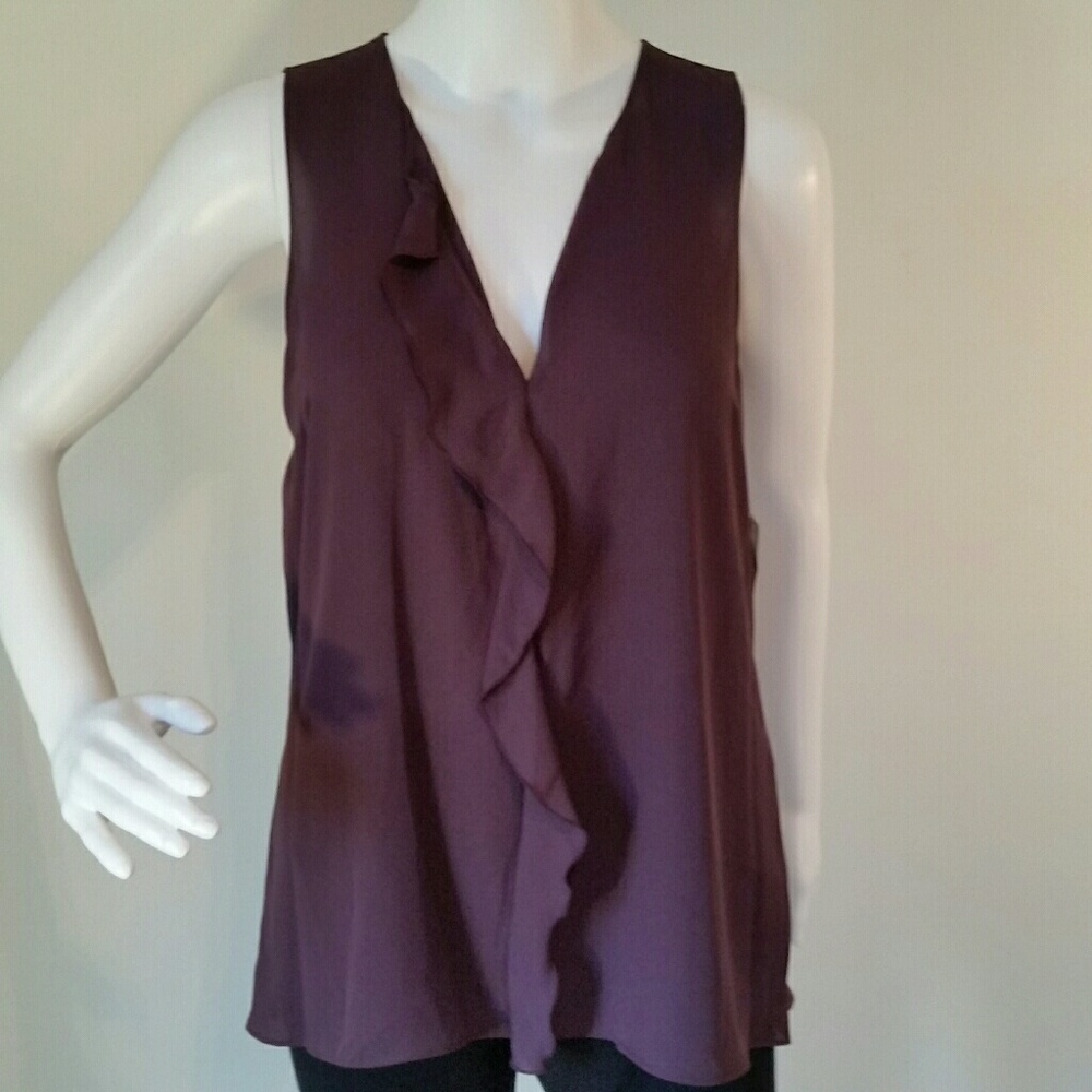 New $49 Peplum Purple Eggplant sleeveless top
