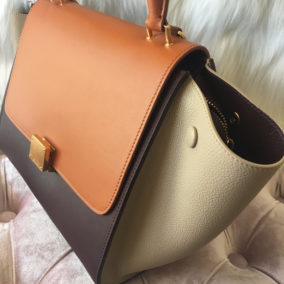 SOLD!! CELINE Tri-Color Leather Medium Trapeze - Picture 2 of 8
