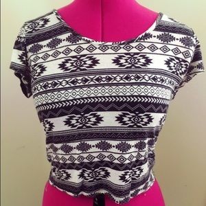 American Rag Aztec Print Cropped Tee