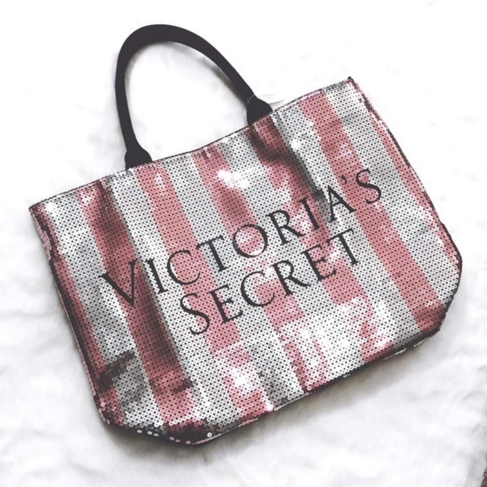Sequin Victoria's Secret tote bag